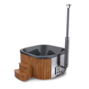 Hot tub Acryl Quadro Deluxe ThermoWood - grau