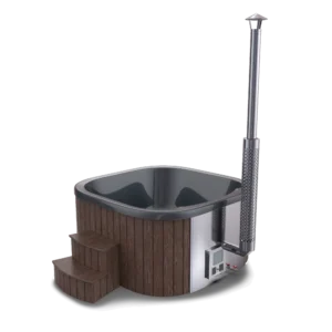 Hot tub Acryl Quadro Deluxe WPC Braun - grau