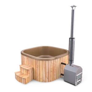 Hot tub Acryl Quadro External Nordische Lärche - gold