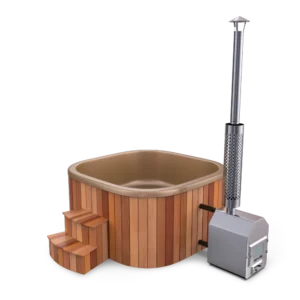 Hot tub Acryl Quadro External Rote Zedar - gold