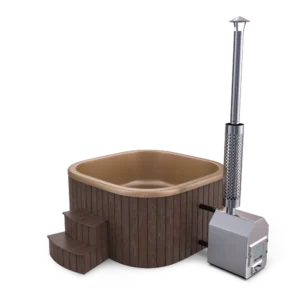 Hot tub Acryl Quadro External WPC Braun - gold